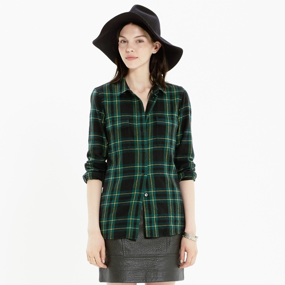 Madewell Flannel Boyshirt in Barlow Plaid Medium
